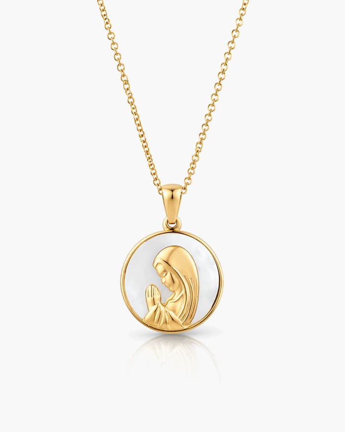 Praying Virgin Mary Pendant Necklace