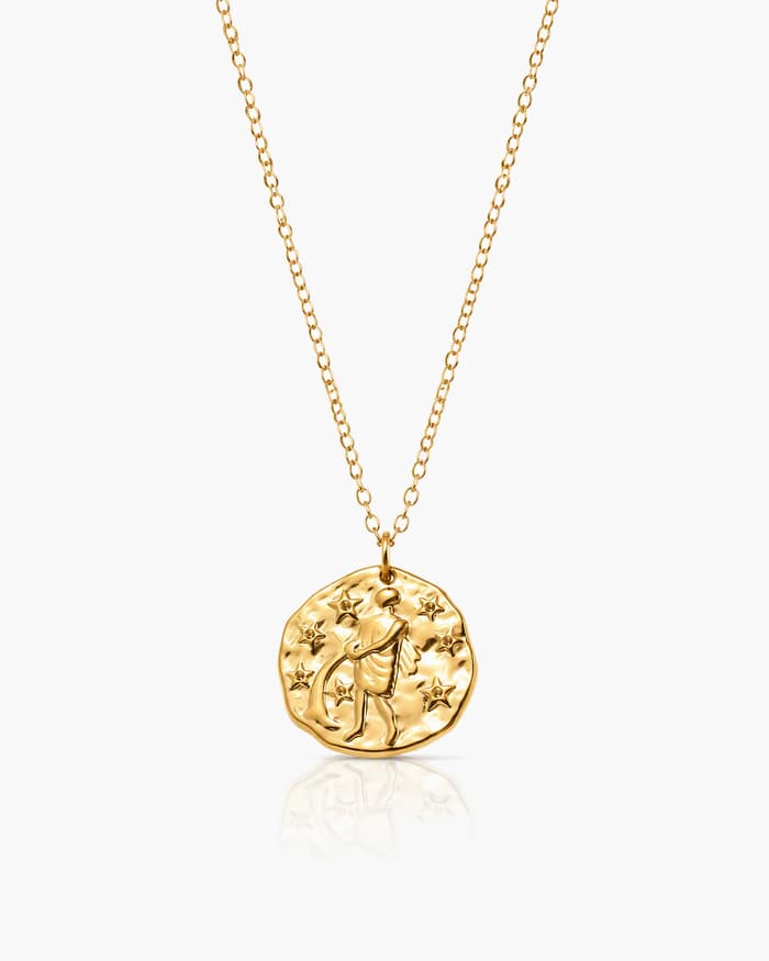 Zodiac Coin Pendant Necklace